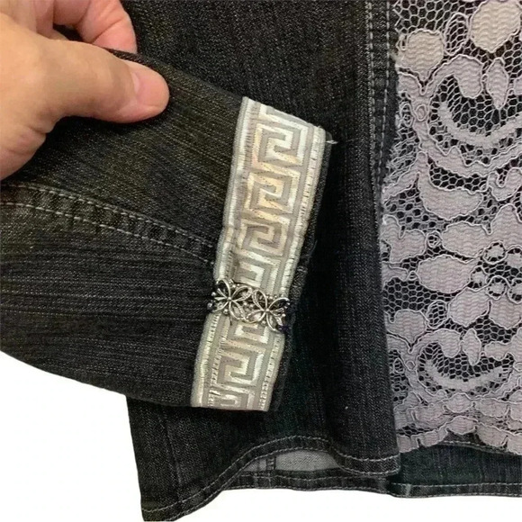 Spoon Me Creations unique, one of a kind denim blazer with embellishments - Picture 5 of 8